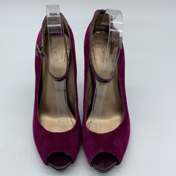 BCBGeneration Fuchsia Suede Ankle Strap Heels - Picture 2 of 10